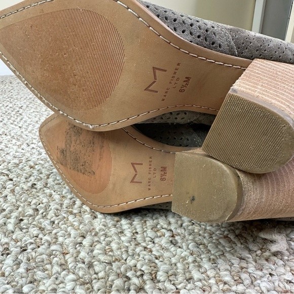 Marc Fisher Daire Perforated Gray Bootie - Picture 8 of 10